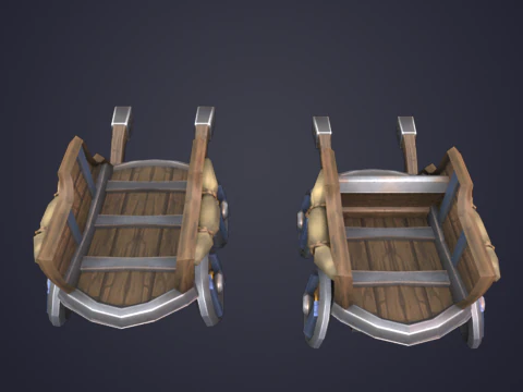 Medieval WheelBarrow 3D Model
