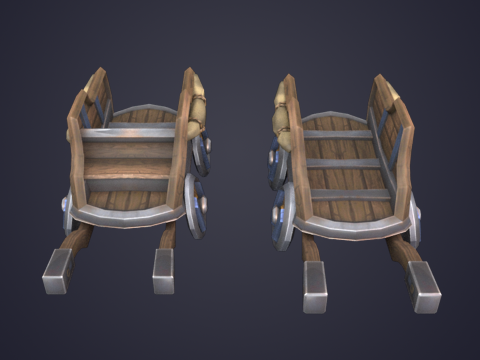 Medieval WheelBarrow 3D Model