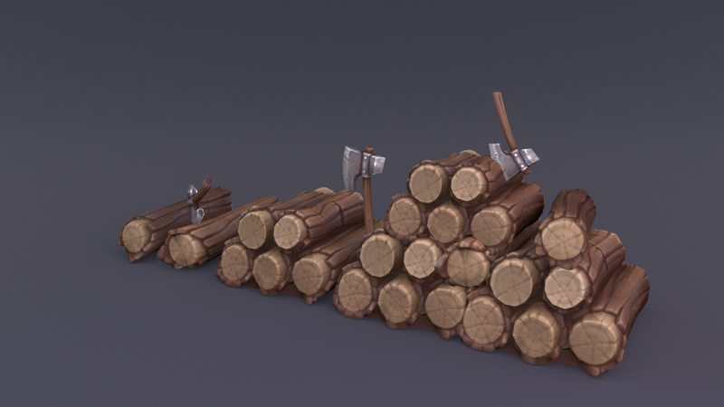 Big Pile of wood 3D Model .c4d .max .obj .3ds .fbx .stl .blend 