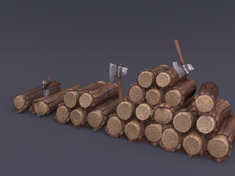 Big Pile of wood 3D 模型