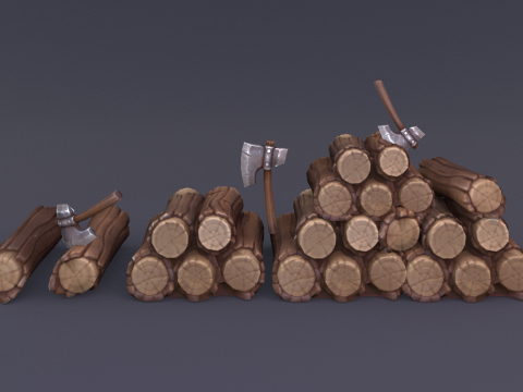 Big Pile of wood 3D Model