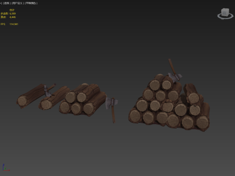 Big Pile of wood 3D Model