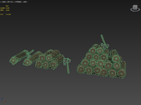 Big Pile of wood 3D Model