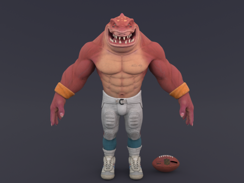 Sharkman Rigged 3D Модель
