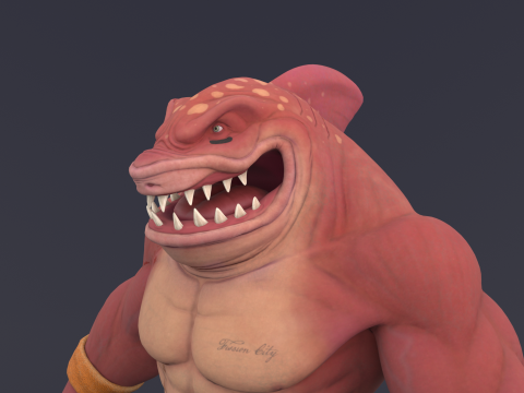 Sharkman Rigged 3D Модель