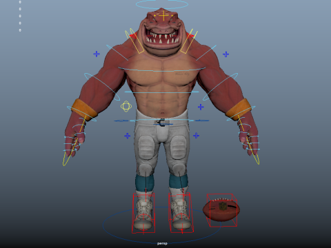 Sharkman Rigged 3D Модель
