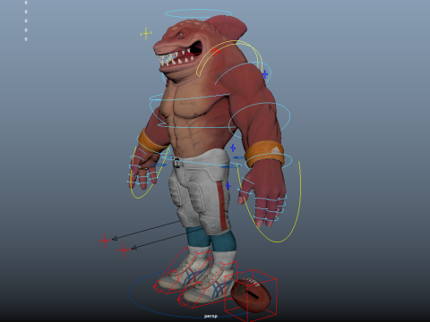 Sharkman Rigged 3D Модель