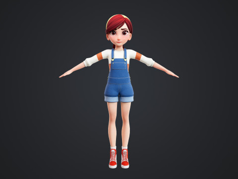Cartoon Family Rigged 3D Модель
