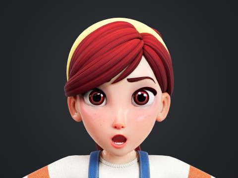 Cartoon Family Rigged 3D Модель