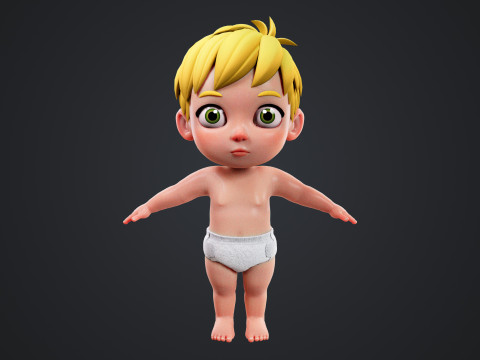 Cartoon Family Rigged 3D Модель