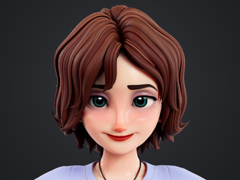 Cartoon Family Rigged 3D Модель