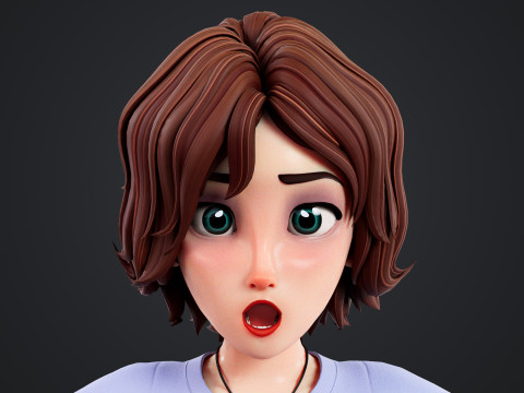 Cartoon Family Rigged 3D Модель