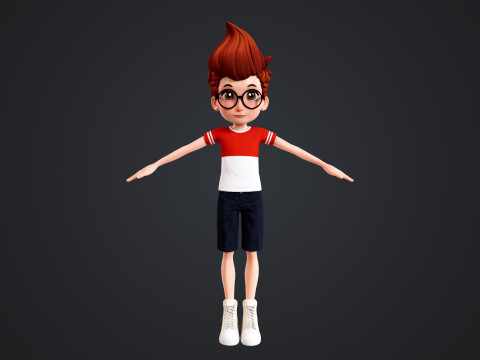 Cartoon Family Rigged 3D Модель