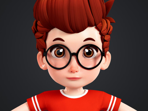 Cartoon Family Rigged 3D Модель