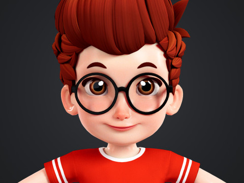 Cartoon Family Rigged 3D Модель