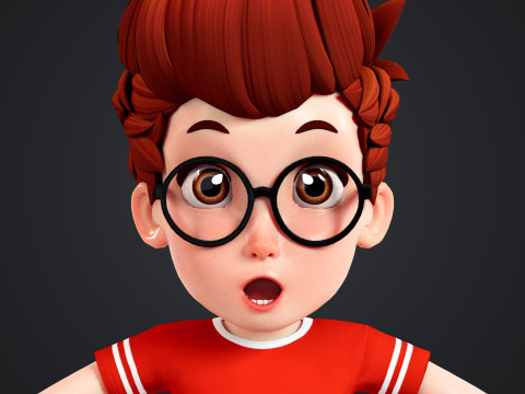 Cartoon Family Rigged 3D Модель