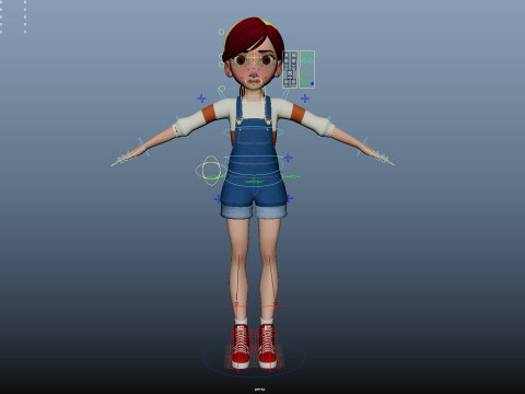 Cartoon Family Rigged 3D Модель