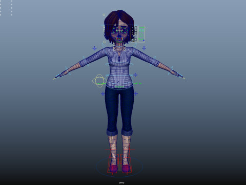 Cartoon Family Rigged 3D Модель