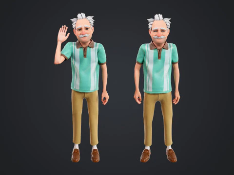 Vecchio cartone animato truccato Modello 3D