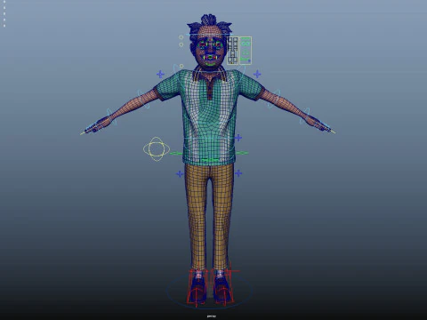 Cartoon Old Man Rigged 3D Model