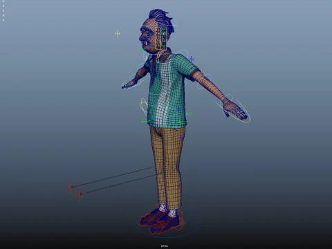 Cartoon Old Man Rigged 3D Model