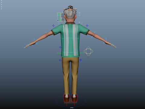 Cartoon Old Man Rigged Modello 3D