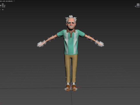 Cartoon Old Man Rigged Modello 3D