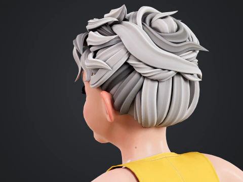 Cartoon Old Woman Rigged 3D Model