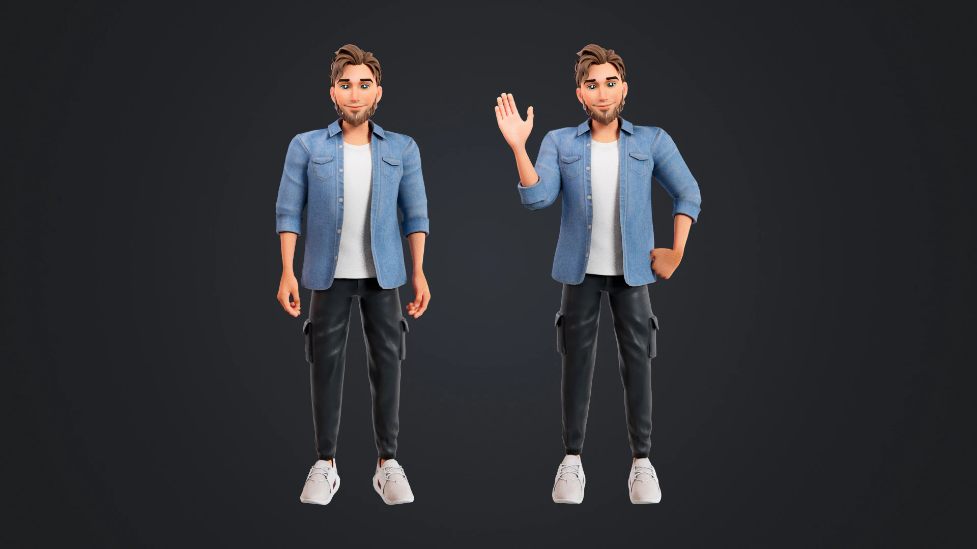 Cartoon Man 3D Model .c4d .max .obj .3ds .fbx .stl .blend 