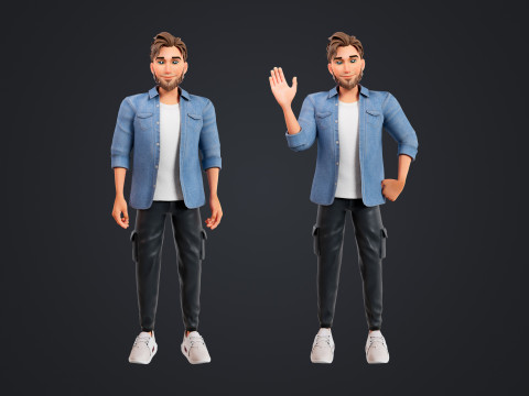 Cartoon Man 3D Model