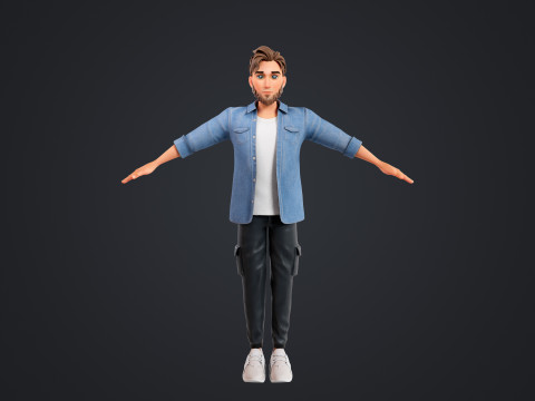 Cartoon Man 3D Модель