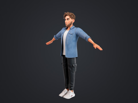 Cartoon Man 3D Модель