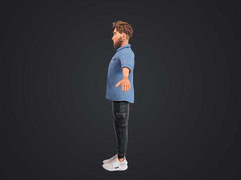 Cartoon Man 3D Модель