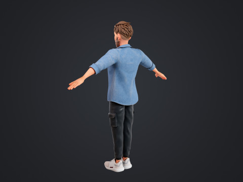 Cartoon Man 3D Модель