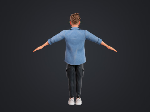 Cartoon Man 3D Модель