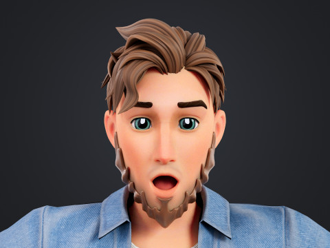 Cartoon Man 3D Модель