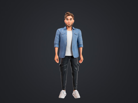 Cartoon Man 3D Модель