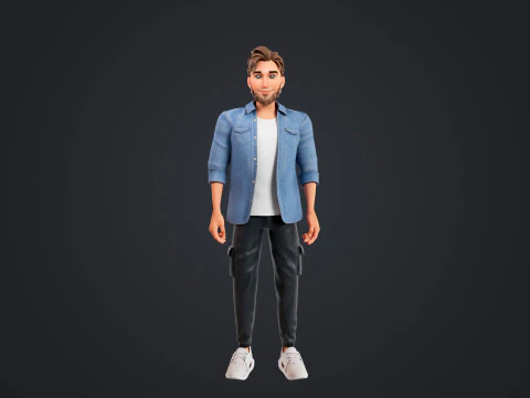 Cartoon Man 3D Model