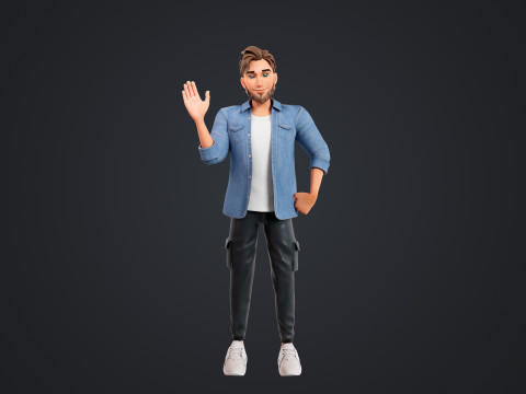 Cartoon Man 3D Модель