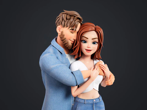 Cartoon Lover 3D Model