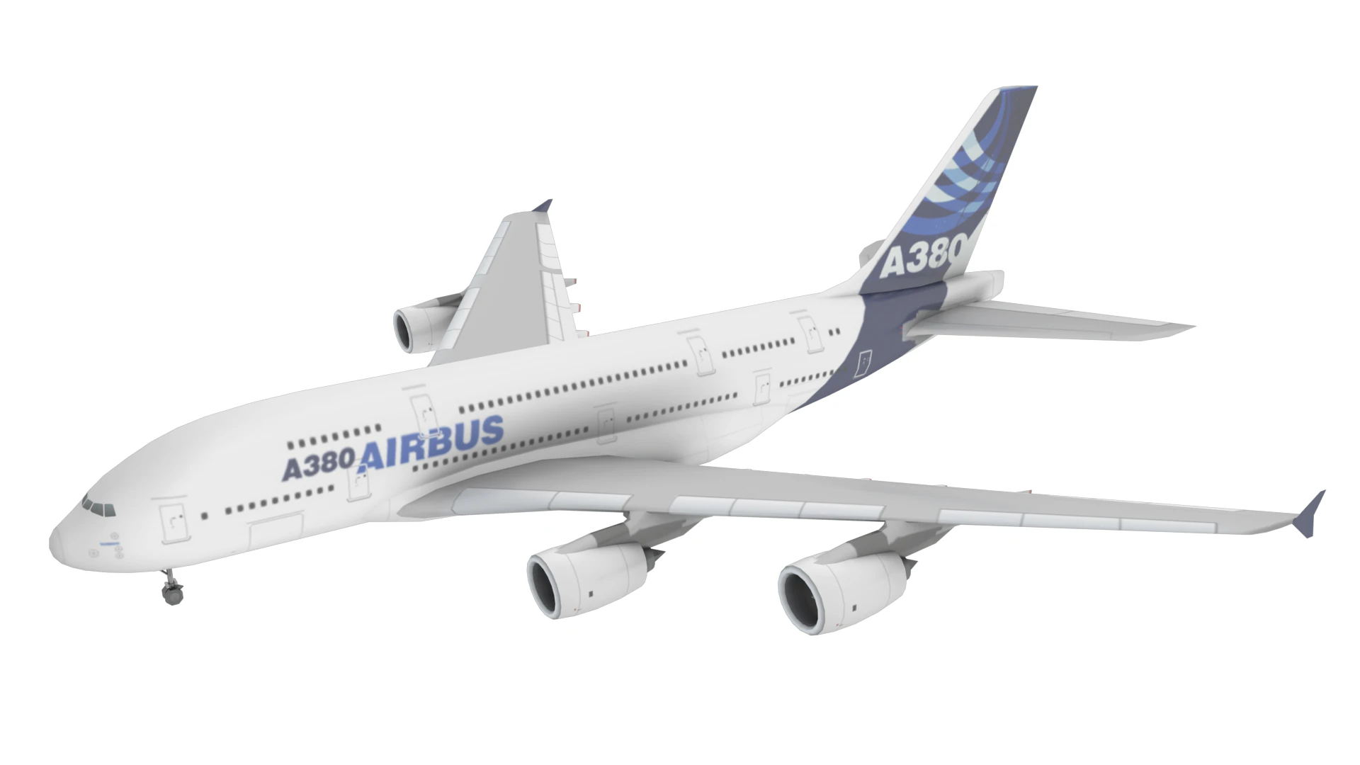 Airbus A380 3D Model .c4d .max .obj .3ds .fbx .stl .blend 