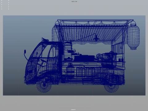 Japanese Noodles truck 3D Model
