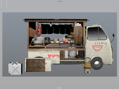 Japanese Noodles truck 3D Model