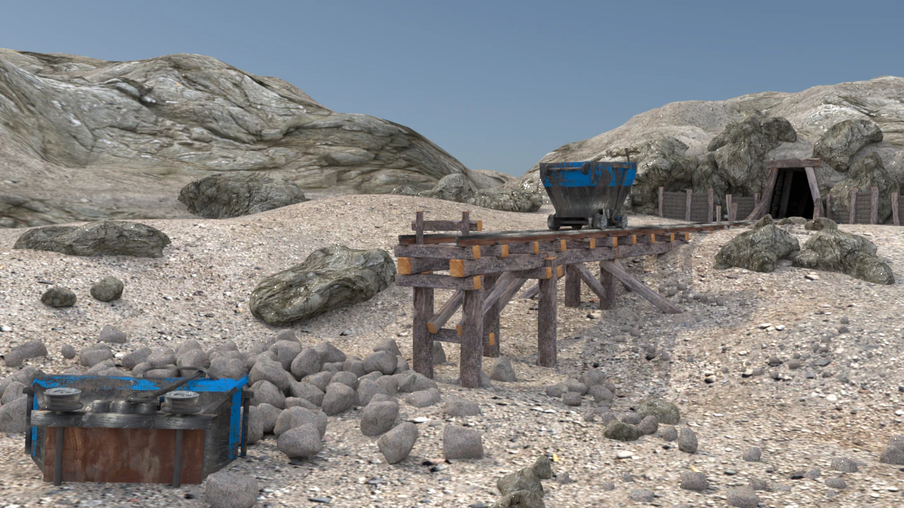 Mine Tunnels 3D Model .c4d .max .obj .3ds .fbx .stl .blend 