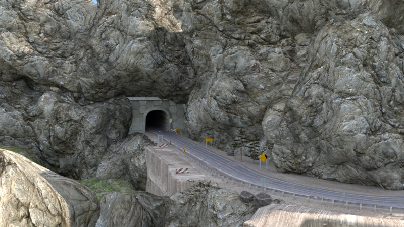 Mountain tunnel 3D 模型 .c4d .max .obj .3ds .fbx .stl .blend 