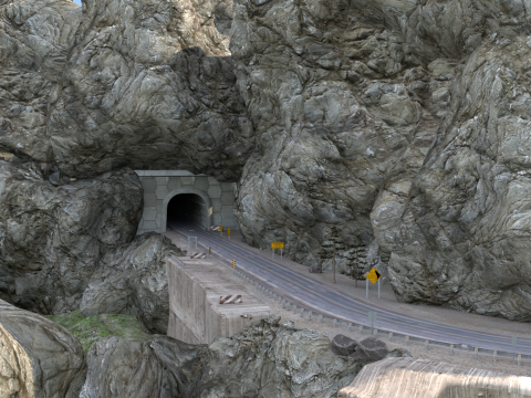 Mountain tunnel 3D Model
