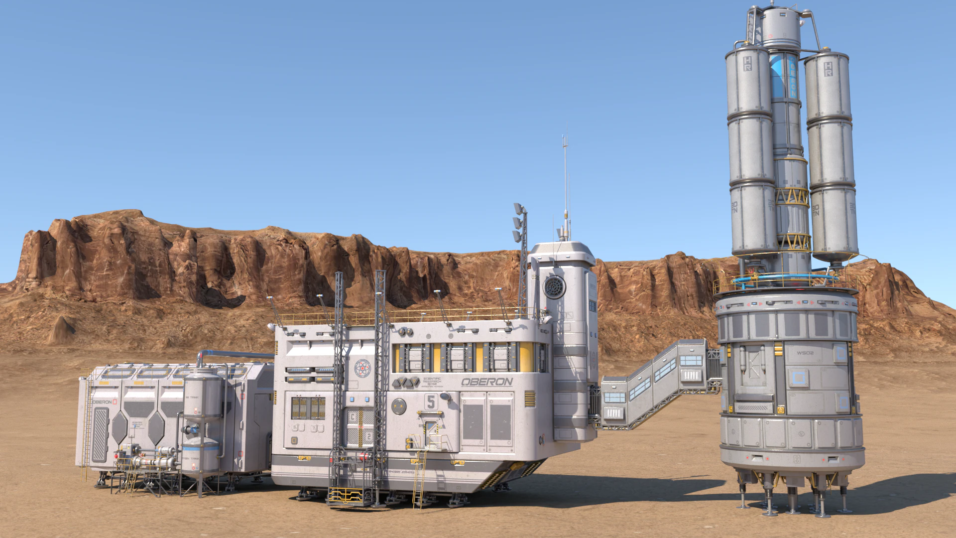 Martian base 3D Model .c4d .max .obj .3ds .fbx .stl .blend 