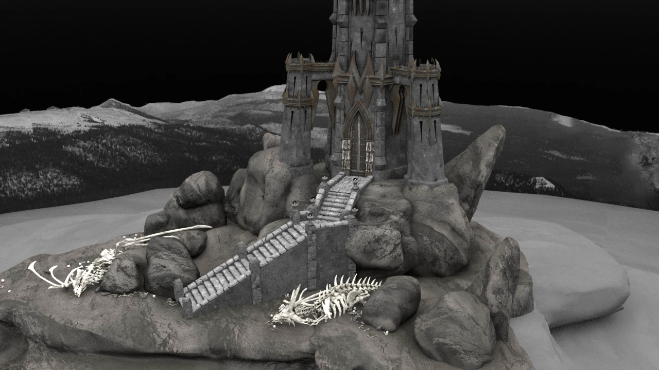 Dark Tower 3D Model .c4d .max .obj .3ds .fbx .stl .blend