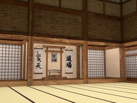 Japanese Martial Arts Training Dojo 3Dモデル