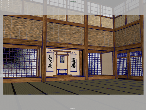 Japanese Martial Arts Training Dojo Modelo 3D